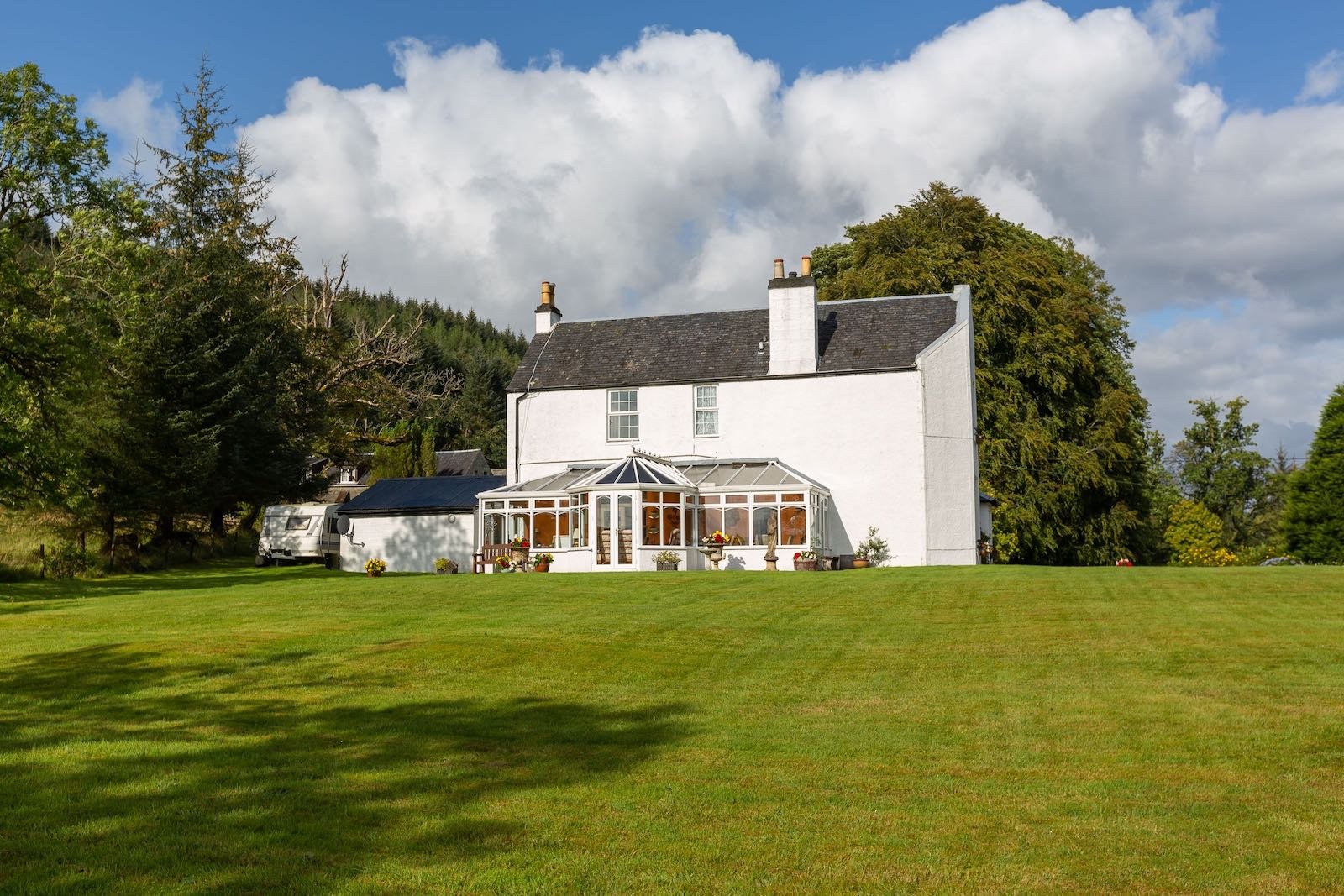 A view of Killean Farmhouse from the garden.
